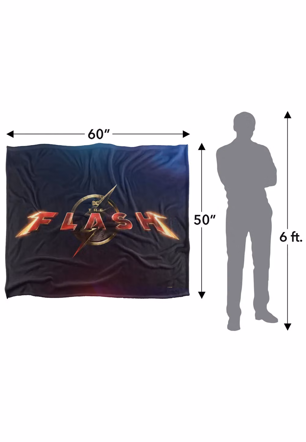 LOGOVISION The Flash Movie Logo Super Soft Microfibre Fleece Throw Blanket, White, W/D/H: 152 x 127 cm – 6