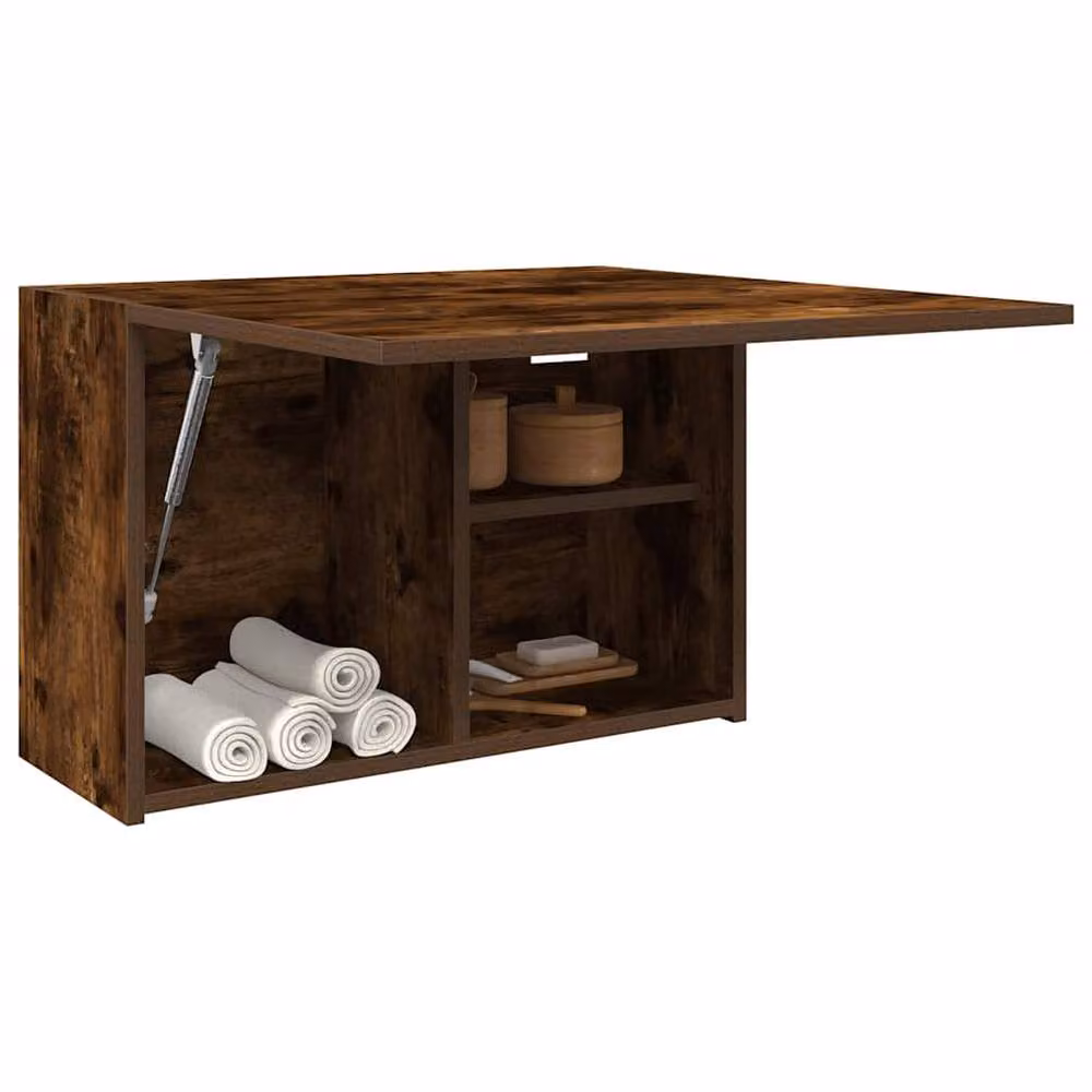 Berkfield Home Decorative Bathroom Wall Cabinet in Smoked Oak Brown, W: 60 cm, D: 25 cm, H: 40 cm – 3