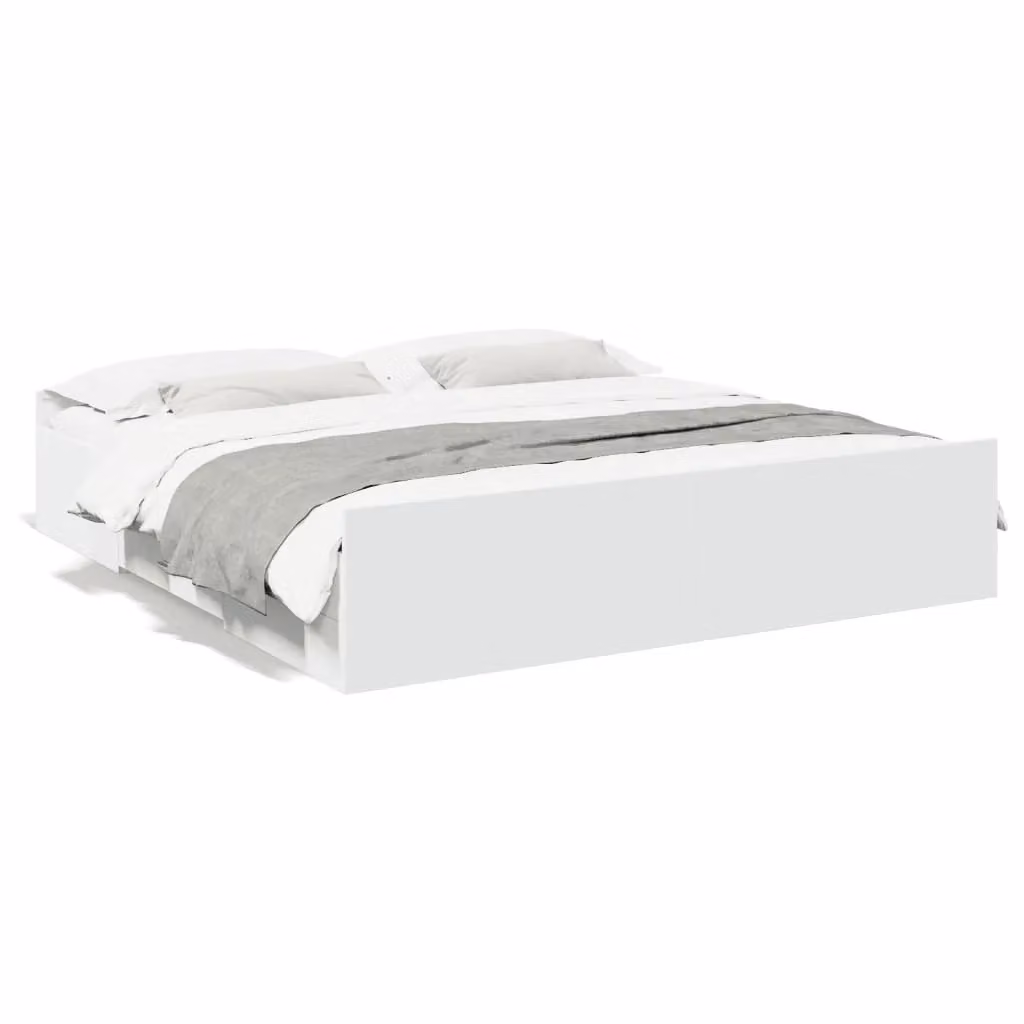 Berkfield Home Super King Bed Frame with Drawers, White, W/D/H: 180 x 200 cm – 2