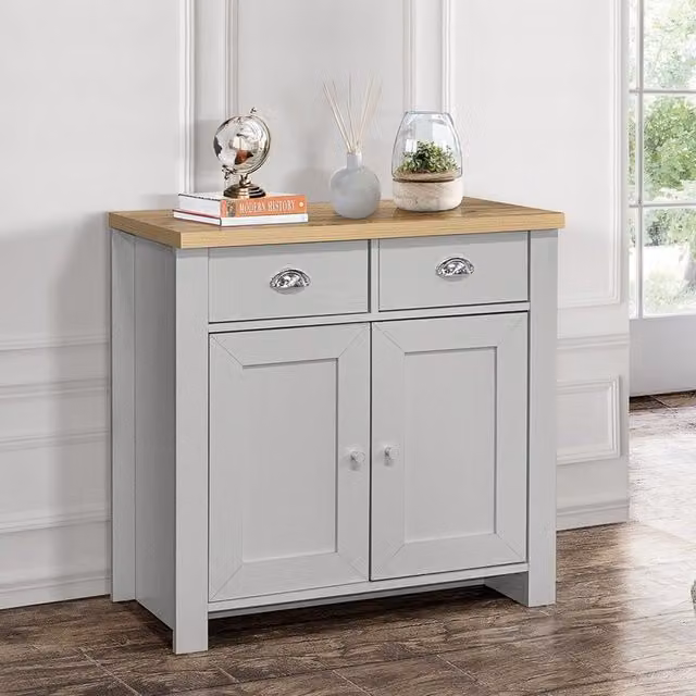 Birlea Modern Grey and Oak Wood Sideboard