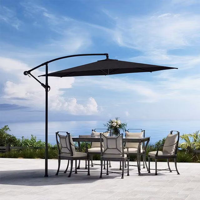 Sheonly 3m Cantilever Garden Patio Parasol in Black