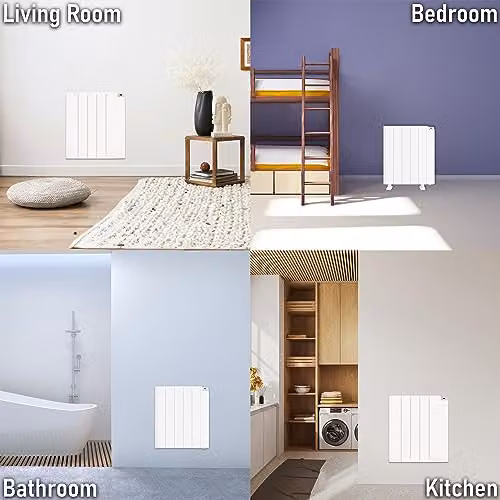 Mylek Smart WiFi Electric Panel Heater Convector Radiator in White, 1000W – 2