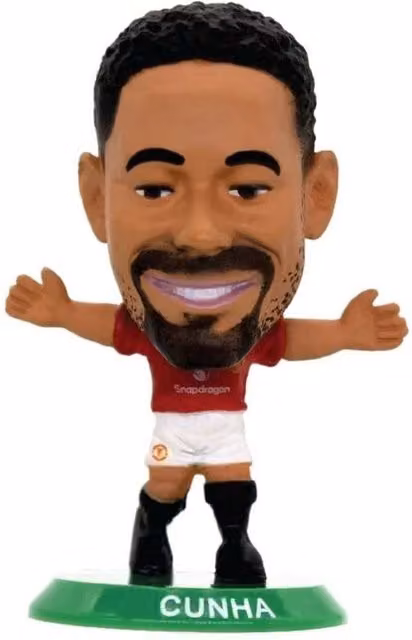 Manchester United FC Matheus Cunha SoccerStarz Football Figurine in Red