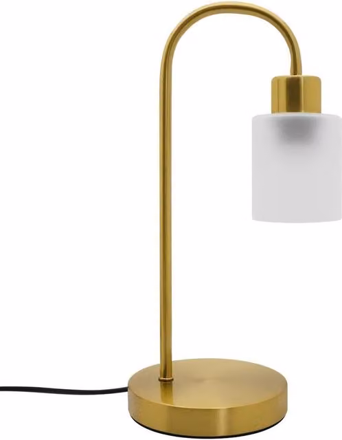 SPETLEK Antique Brass Table Lamp with Gold Frosted Glass Shade