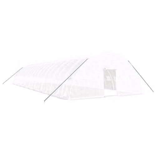 vidaXL Greenhouse with Steel Frame, White, W: 18 m, D: 6 m, H: 2.85 m