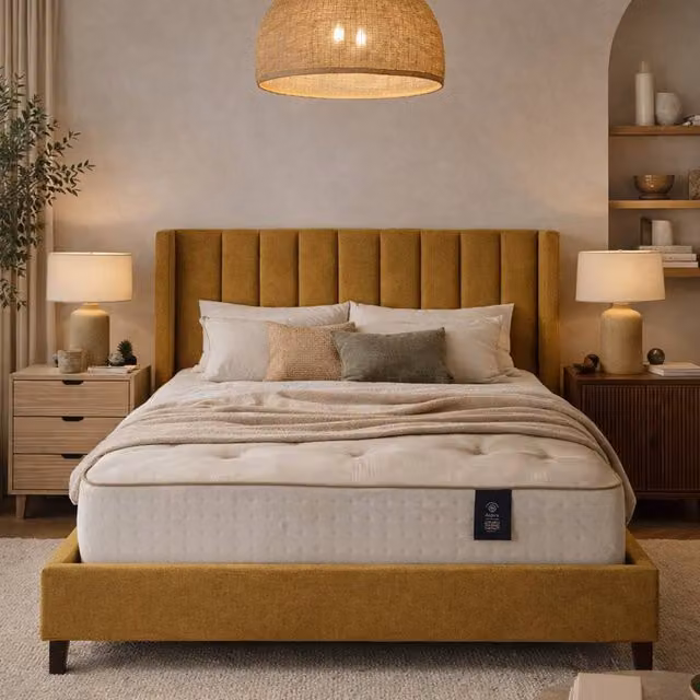 Aspire Prestige 7000 Double Pocket Spring Mattress in White, Cashmere and Wool, Medium Firm, W/D/H: 140 x 200 cm