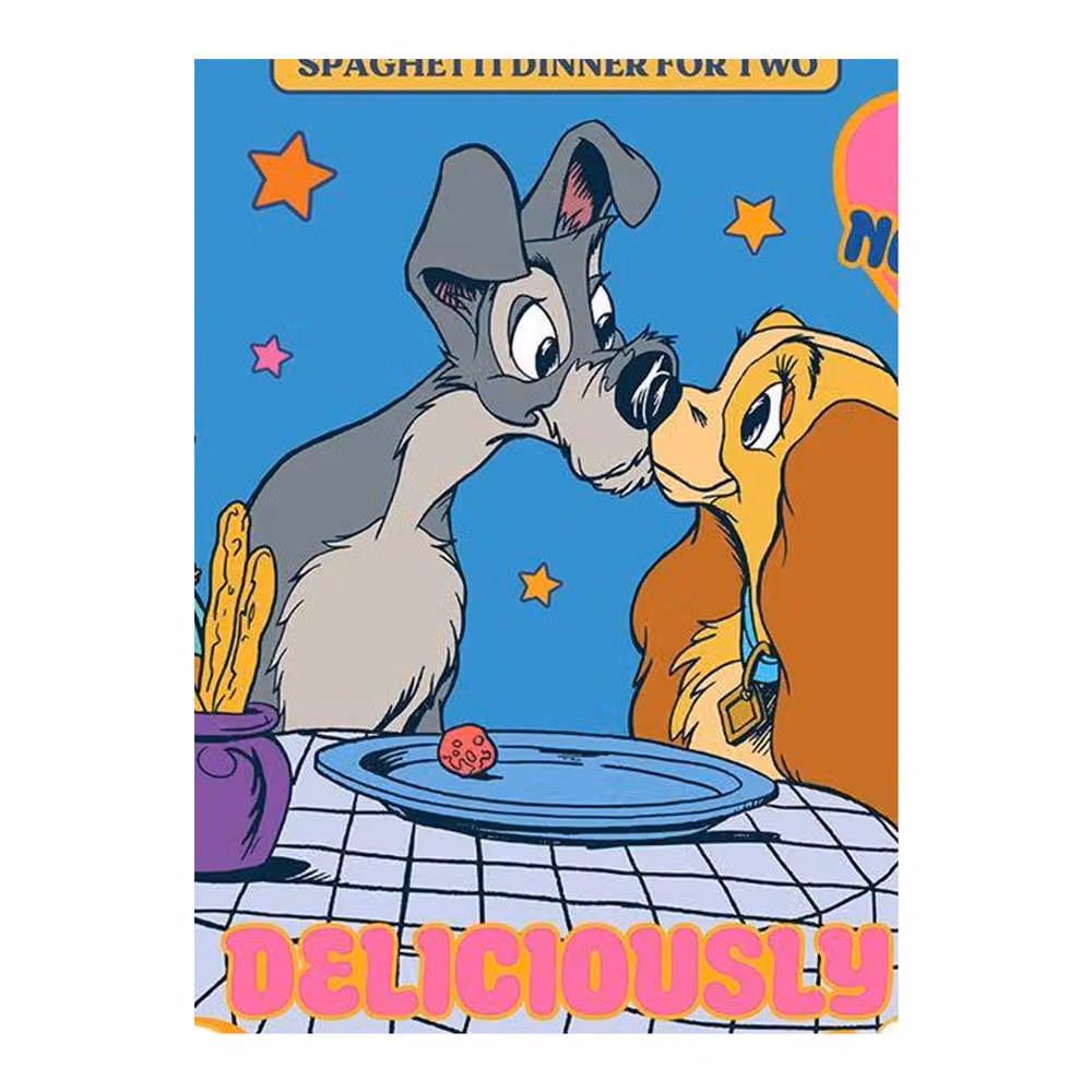 Disney Deliciously Romantic Multicolour Paper Poster with Heart and Typography Design – 2