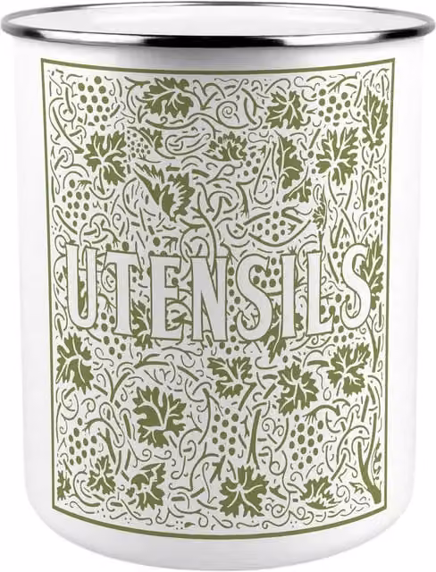 Purely Home Green and White Metal Freestanding Kitchen Utensil Holder