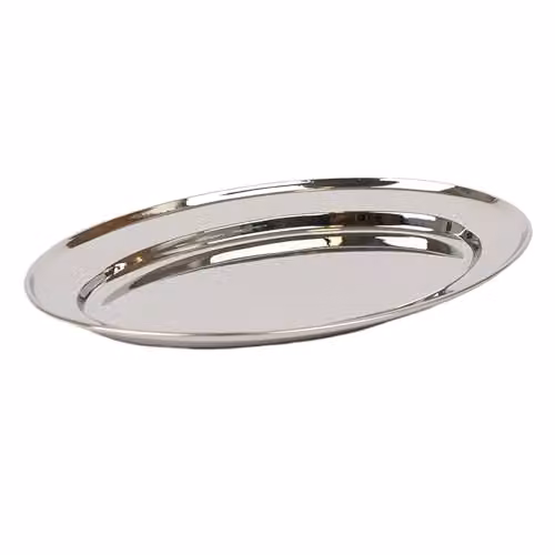 Argon Tableware Stainless Steel Oval Serving Platter in Silver, W: 30 cm, D: 20.5 cm