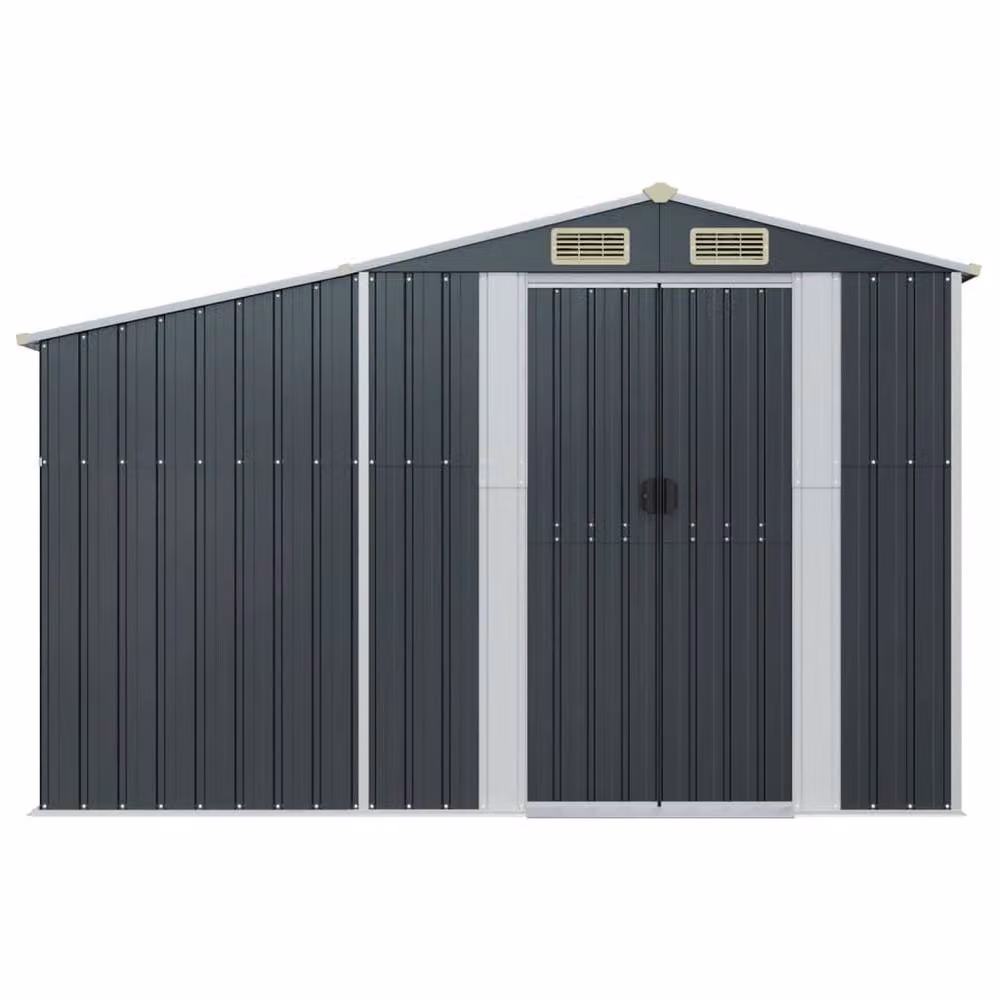 Berkfield Home Anthracite Garden Shed in Galvanised Steel, W/D/H: 277 x 93 x 179 cm – 3