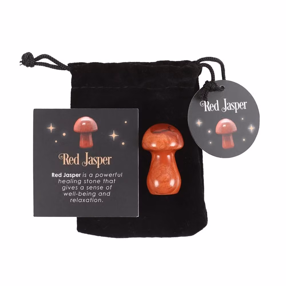 Something Different Magical Red Jasper Mushroom Crystal Stone Ornament in Red – 2