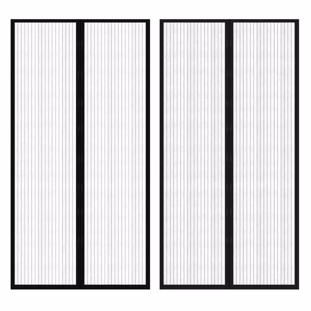 Berkfield Home Insect Door Curtain, 2 Pack, Black, H 210 cm x W 100 cm – 1