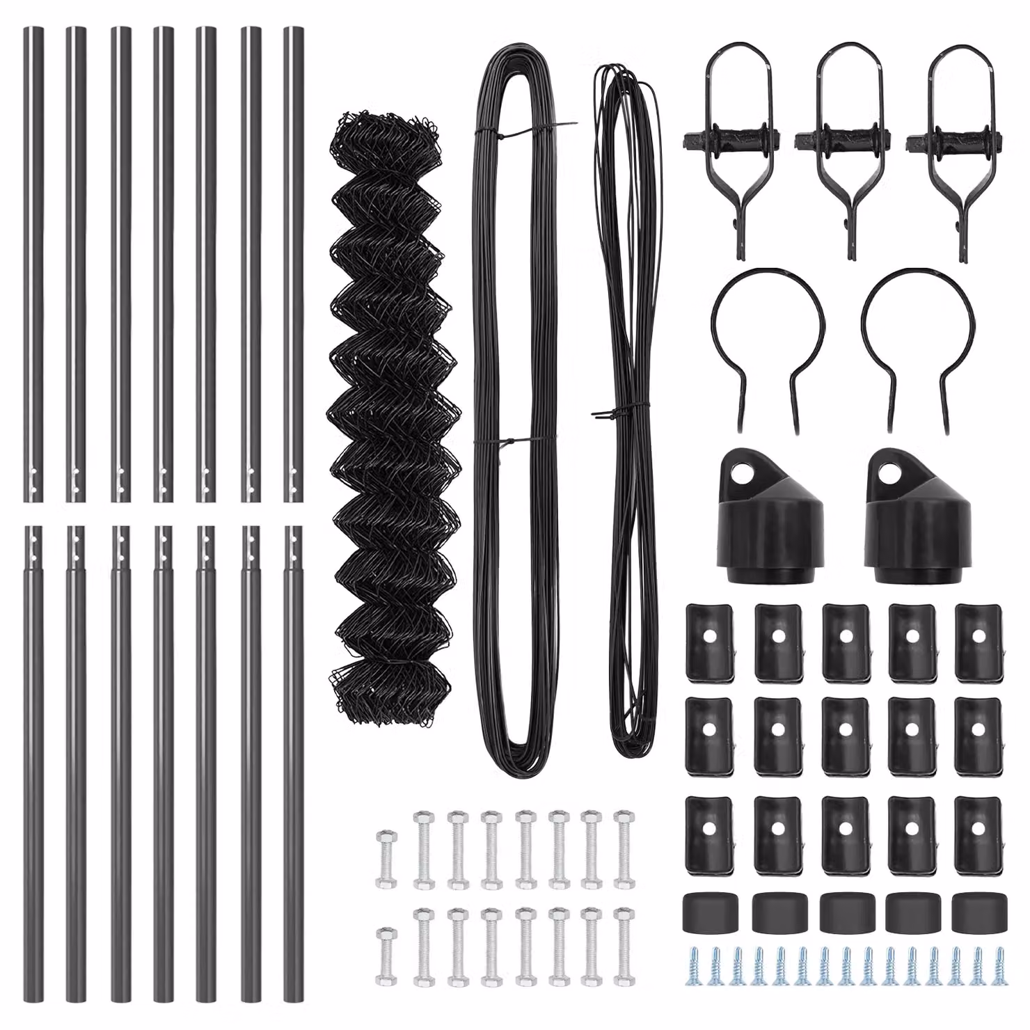 Berkfield Home Grey Galvanised Steel Chain Link Fence with 7 Posts, W: 10 m, H: 1.4 m – 4