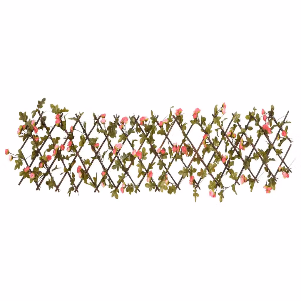 Berkfield Home Artificial Ivy Trellis Expandable Dark Pink, W: 180 cm, H: 20 cm – 2