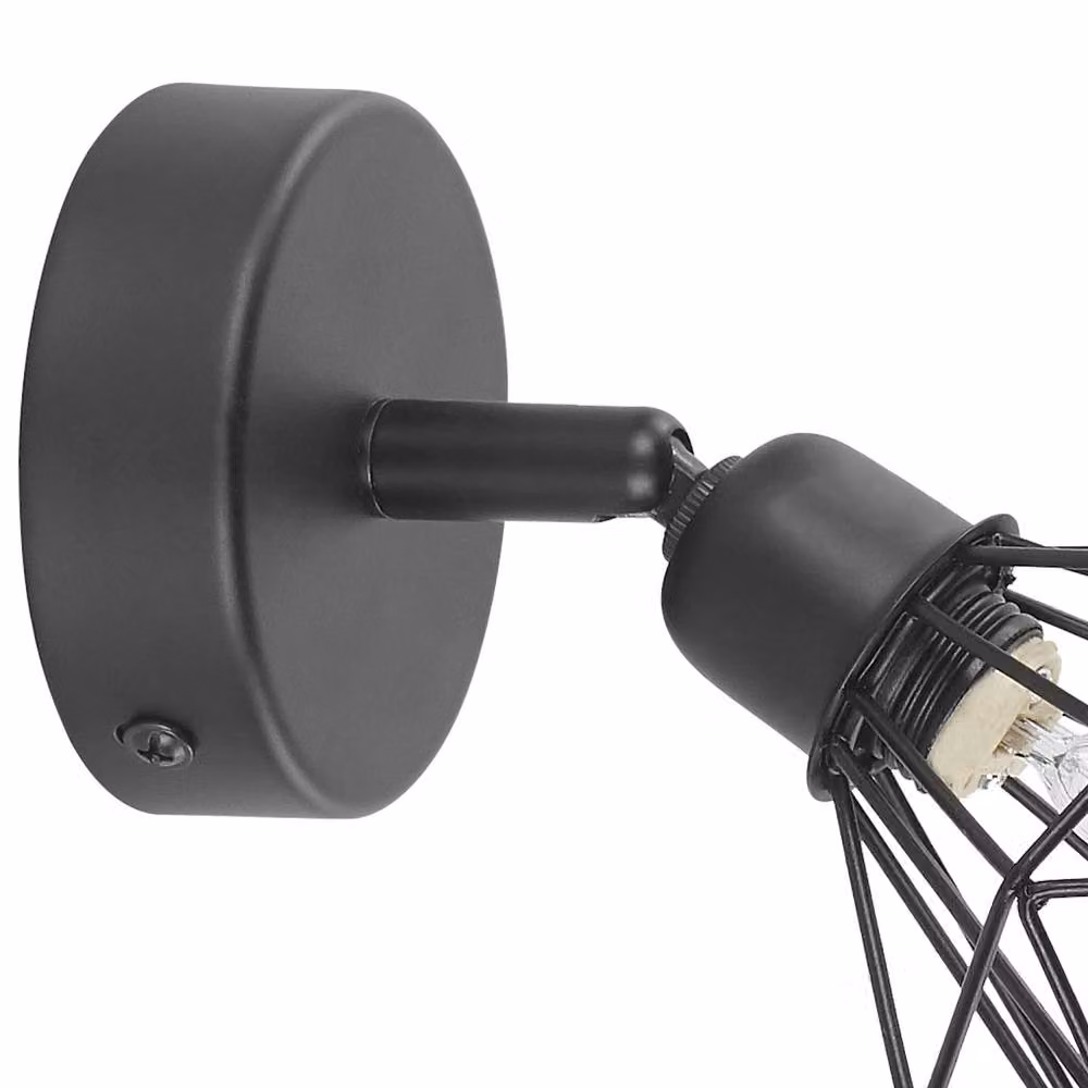 Wyld and Coco Set of Two Modern Black Metal Adjustable LED Wall Lamps – 4