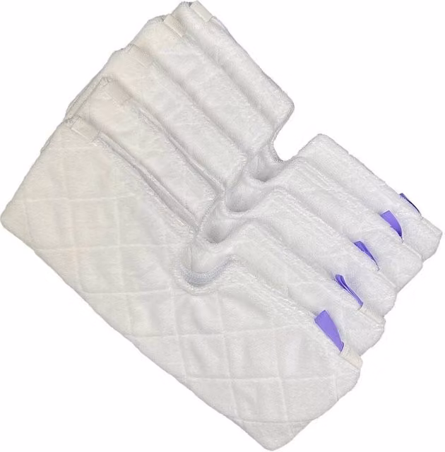 SPETLEK Large Steam Mop Microfibre Pockets Pack in White, W/D/H: 100 x 15 cm