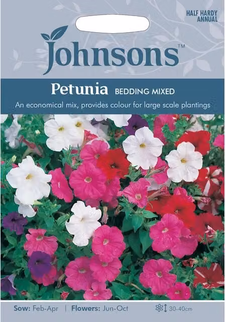 Johnsons Multicolour Petunia Bedding Mix Flower Seeds