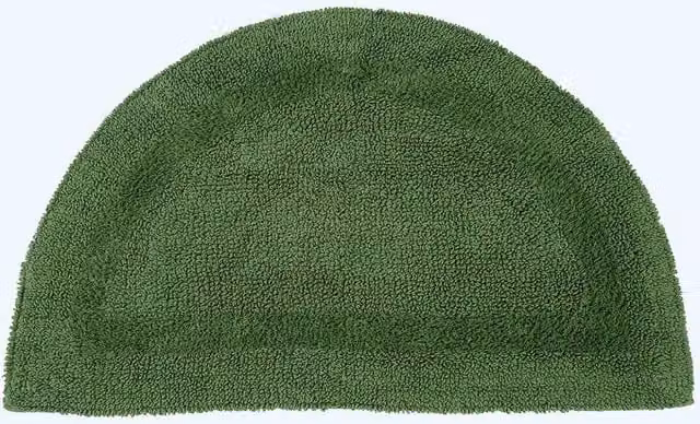 Homescapes Luxury Semi Circle Cotton Bath Mat, Fern Green, W/D/H: 80 x 50 x 1 cm