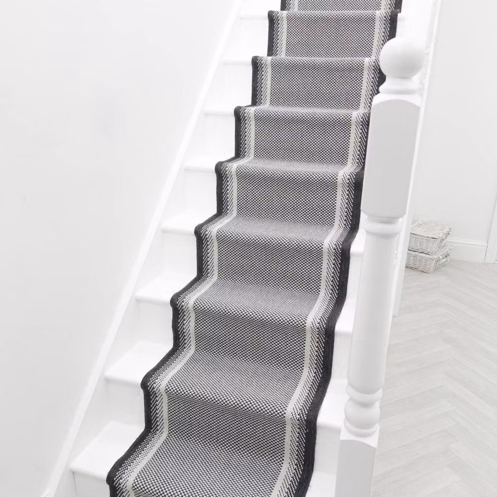 runrug Geo Reversible Durable Stair Runner Carpet, Black, W: 60 cm, L: 540 cm – 4