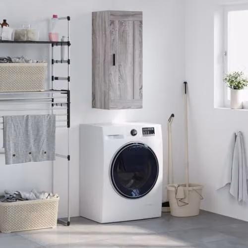 vidaXL Wall Mounted Cabinet in Grey, W/D/H: 34.5 x 34 x 90 cm – 2
