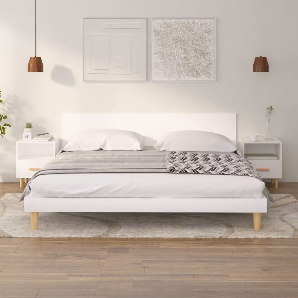Berkfield Home Beautiful Bedside Cabinets, 2 Piece, White, W: 40 cm, D: 35 cm, H: 47 cm – 2