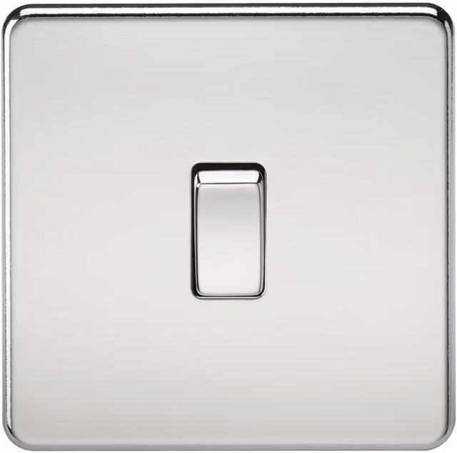 Knightsbridge Screwless 10AX 1G Intermediate Switch in Polished Chrome