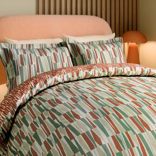 Scion Saku Reversible Cotton Super King Duvet Cover and Pillowcase Set, Multicolour, W: 200 x L: 200 cm – 1