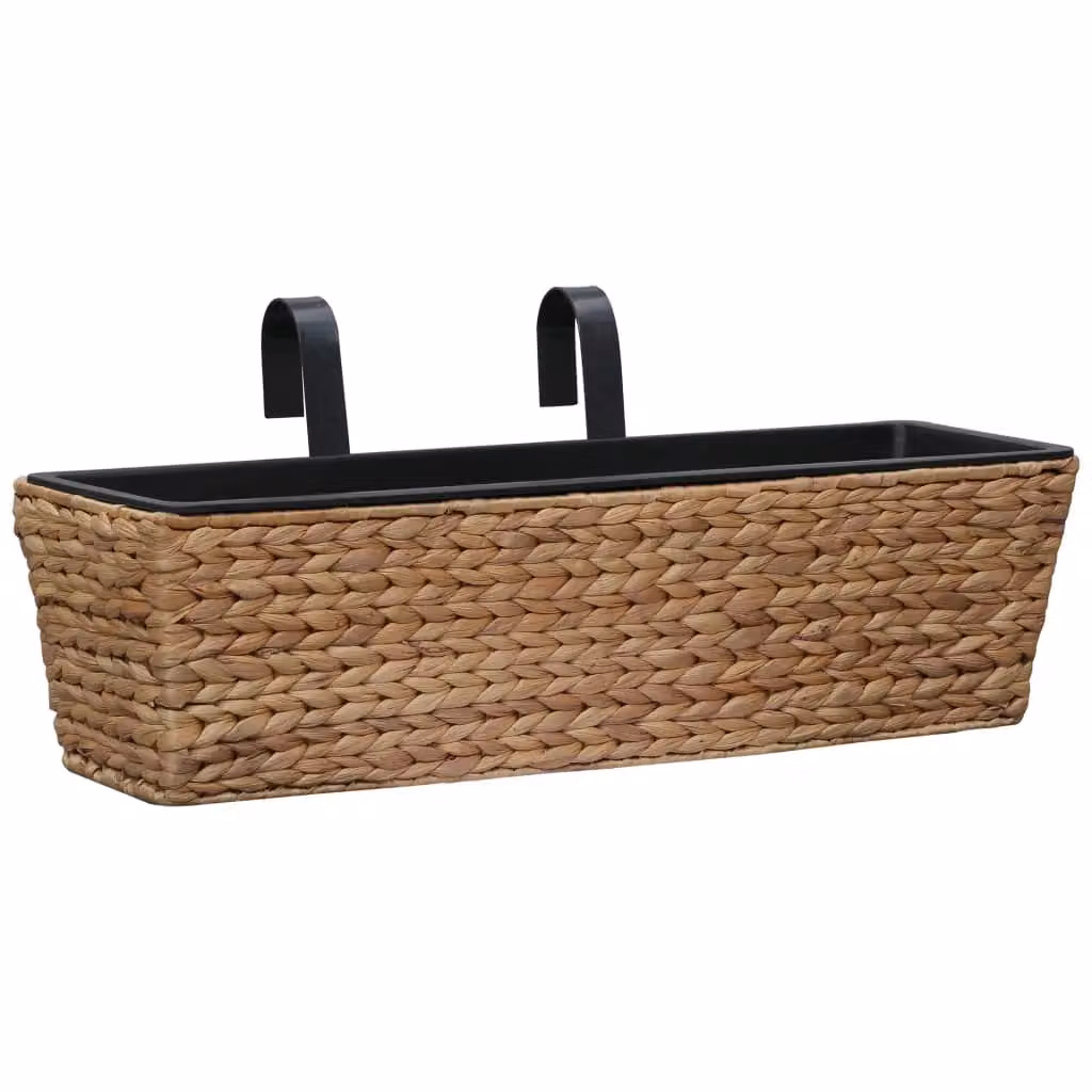Berkfield Home Garden Brown Water Hyacinth Window Box Planters, 2 Pieces – 2