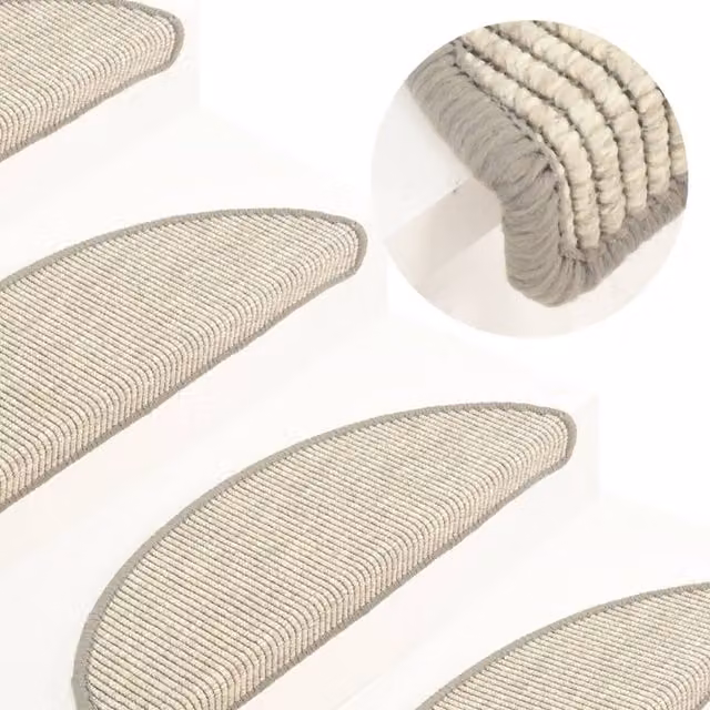 Berkfield Home Self-adhesive Stair Mats, 15 Pieces, Silver, W/D/H: 56 x 17 x 3 cm