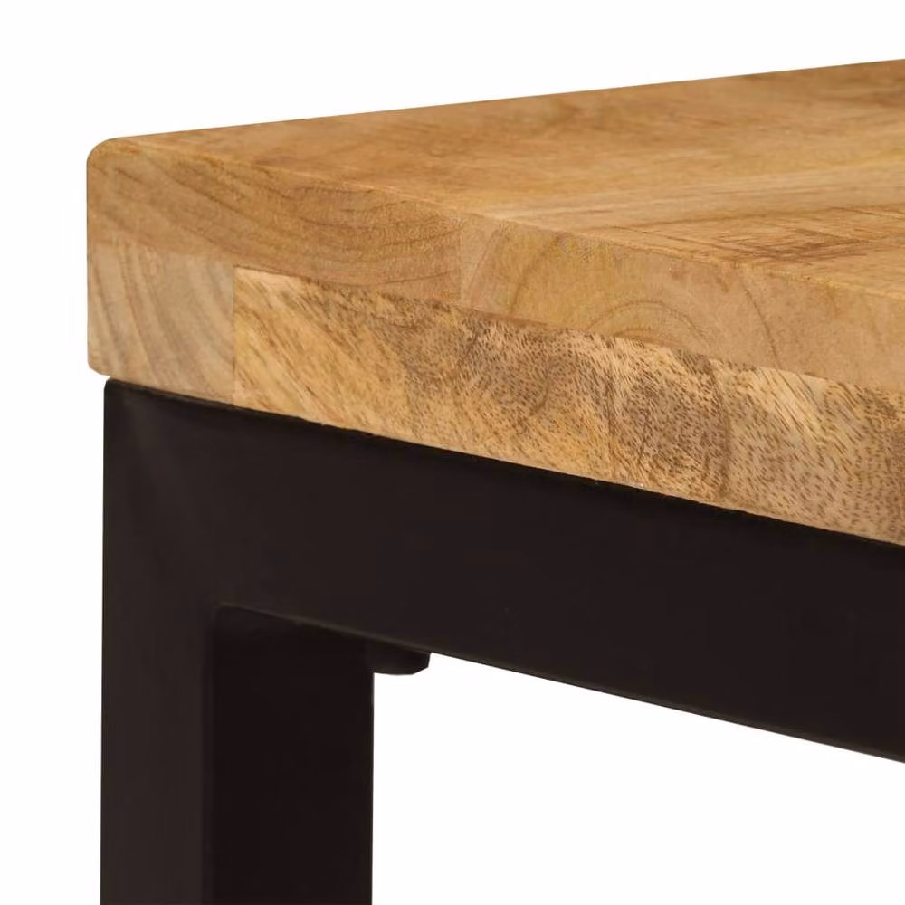 Berkfield Home Industrial Mango Wood and Steel Coffee Table, Brown, W: 100 cm, D: 50 cm, H: 35 cm – 4