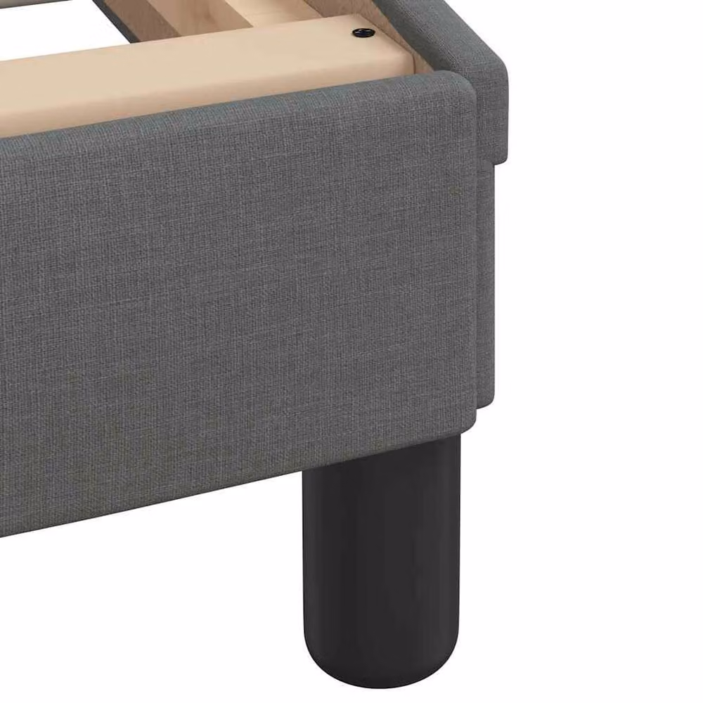 Berkfield Home Dover Single Bed with Foam Mattress, Dark Grey Upholstered Fabric, W/D/H: 90 x 200 cm – 3