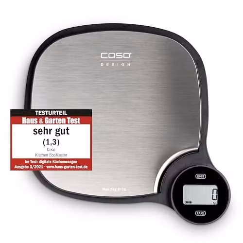 CASO Design EcoMaster Wind Up Kitchen Scales in Silver Stainless Steel