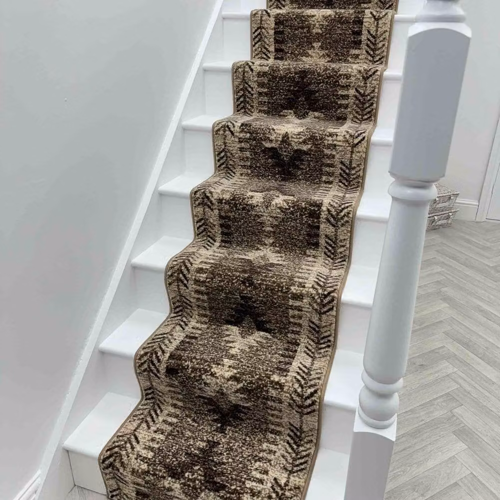 runrug Native Stair Runner Carpet in Brown, W: 60 cm, L: 570 cm – 4