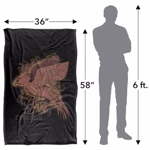 Warner Bros. Harry Potter Phoenix Fawkes Super Soft Fleece Throw Blanket, Multicolour – 4