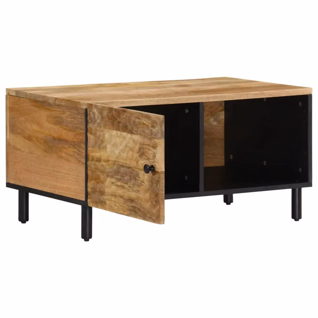 Berkfield Home Mango Wood Coffee Table in Brown, W: 80 cm, D: 50 cm, H: 40 cm – 2