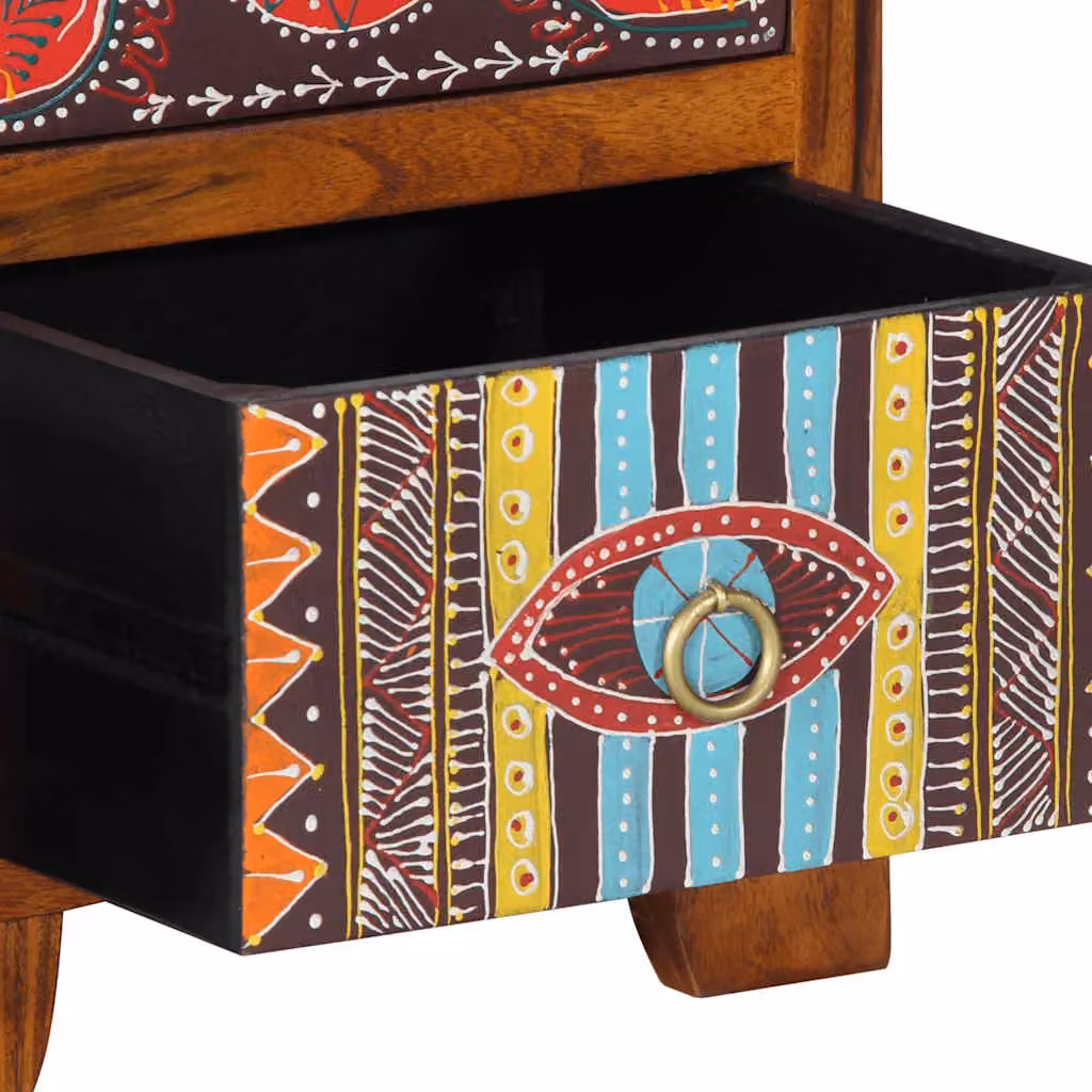 Berkfield Home Set of 2 Acacia Wood Bedside Cabinets in Brown, W/D/H: 35 x 35 x 45 cm – 3
