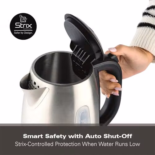 Hamilton Beach Rise Electric Kettle, 1.7 l, Silver Stainless Steel – 4