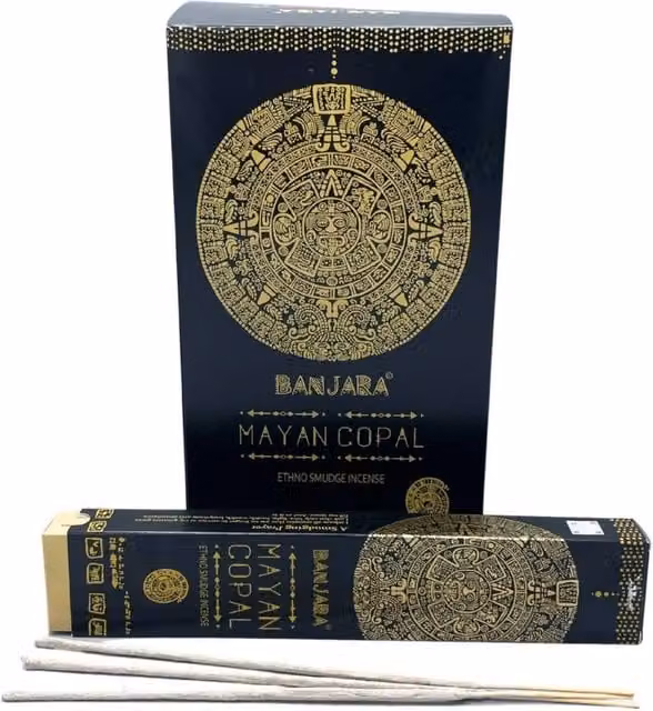KDMD Banjara Tribal Smudge Incense Mayan Copal, 10 Black Sticks
