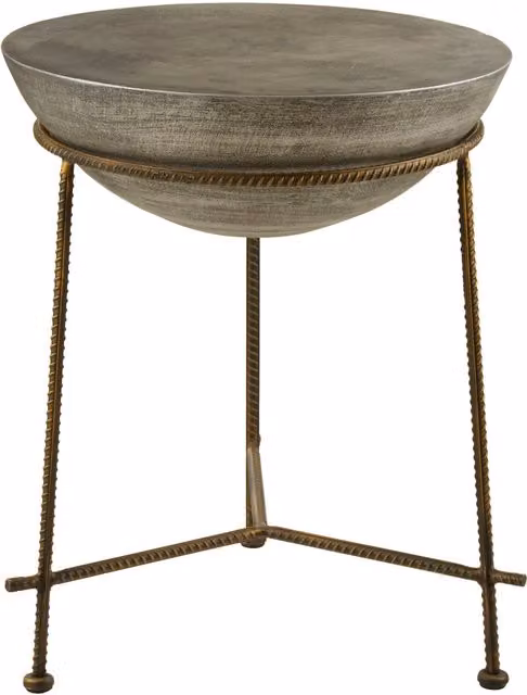 Fifty Five South Round Concrete Side Table in Silver