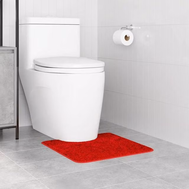 Berkfield Home Modern U-Shaped Non-Slip Bath Mat, Red, W/D: 50 x 50 cm