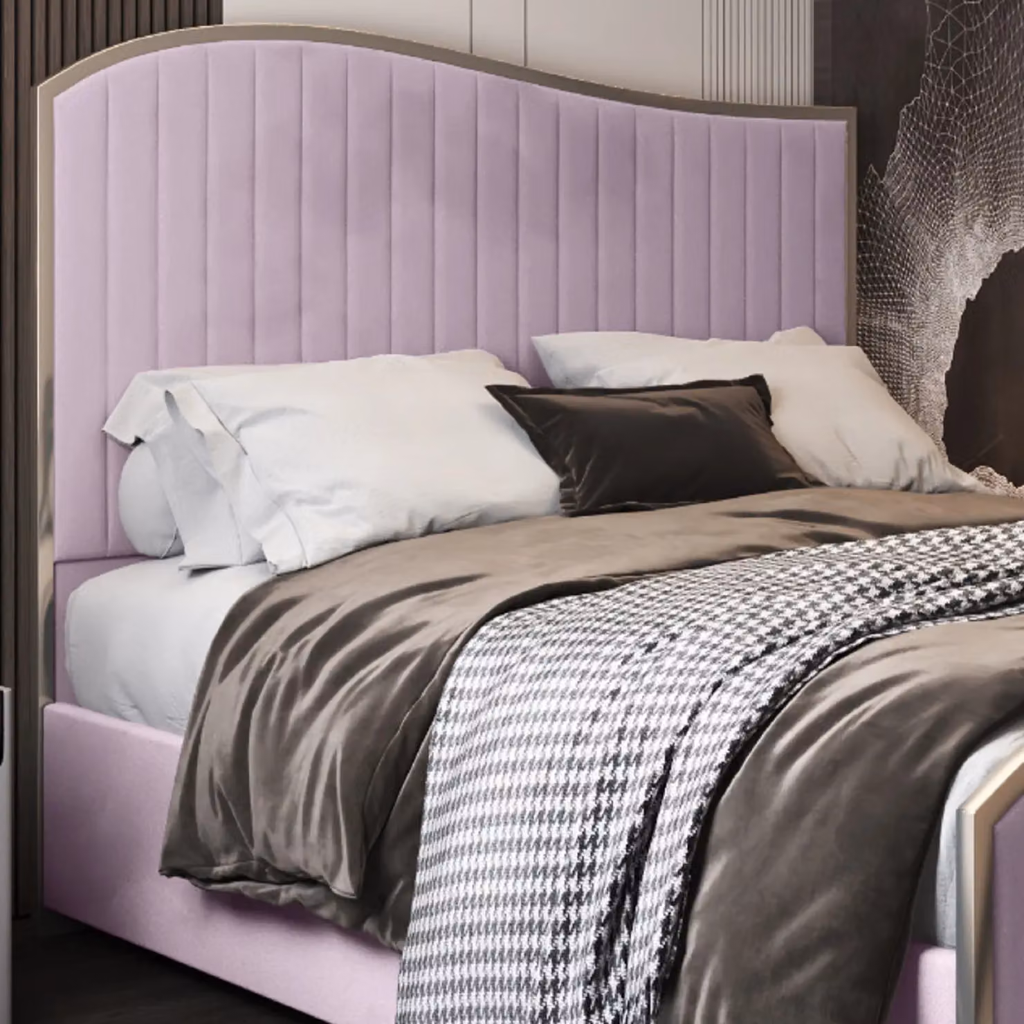 KDMD Brixton Single Velvet Upholstered Bed Frame in Pink – 2
