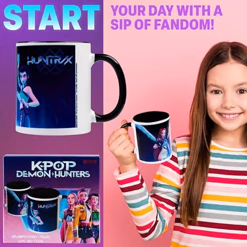 KPop Demon Hunters Huntrix Ceramic Mug, 330ml, Black – 6