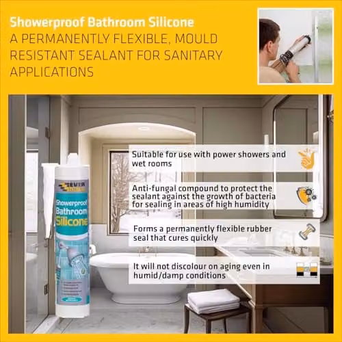 Sika Waterproof Silicone Sealant in White and Transparent, 0.28 l – 3