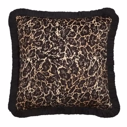 Ulster Weavers Laurence Llewelyn-Bowen Josephine Leopard Print Velvet Filled Cushion, Gold and Black, W/D/H: 43 x 43 x 43 cm – 3