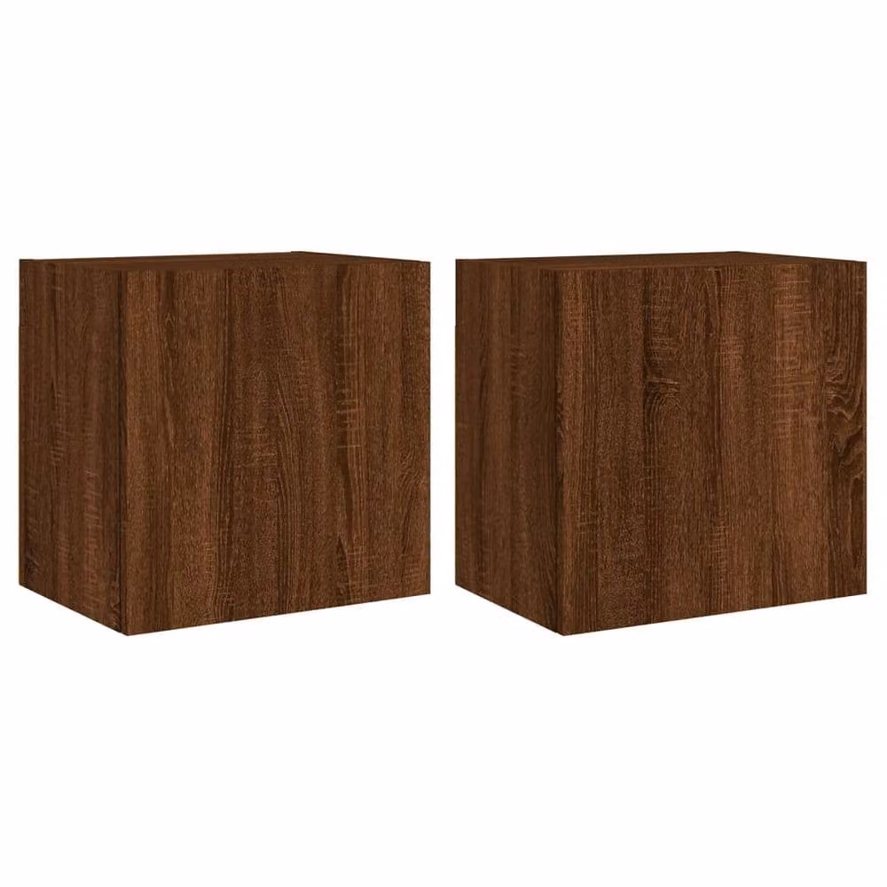 Berkfield Home Set of 2 Brown Oak TV Wall Cabinets, W/D/H: 40.5 x 30 x 40 cm – 2