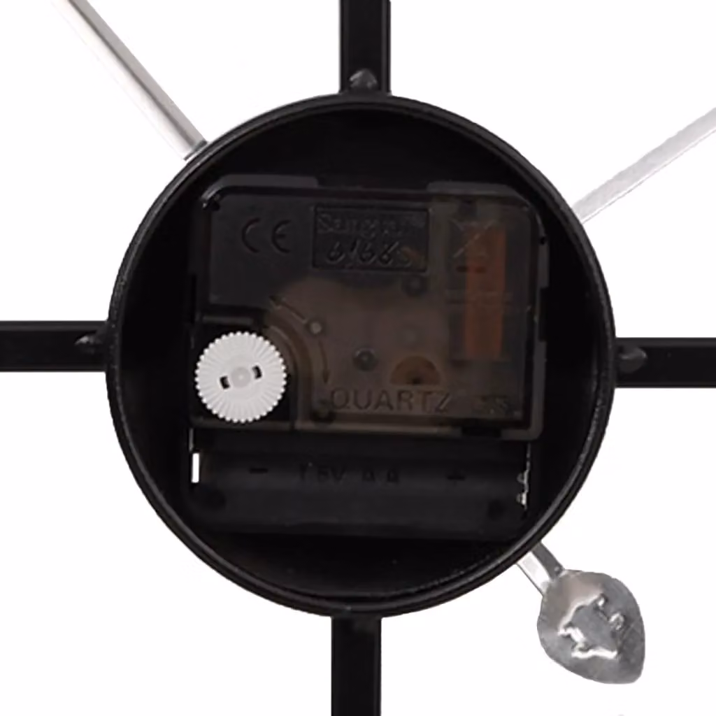 Berkfield Home Round Silent Analog Wall Clock in Black Metal, Diameter: 50 cm – 3