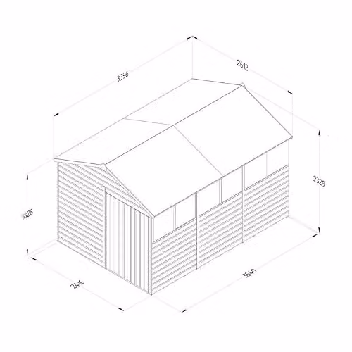 Forest Garden Brown Wooden Apex Gable Shed with Shiplap Construction – 3