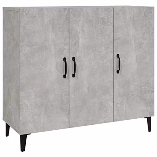 vidaXL Industrial Sideboard in Concrete Grey, W/D/H: 90 x 34 x 80 cm, Made of MDF – 1