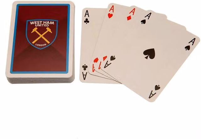 West Ham United FC Crest Classic Playing Card Deck in Red, Yellow and Blue