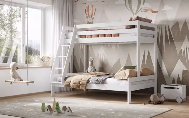 Noomi Nora Solid Wood Triple Bunk Bed in White – 2